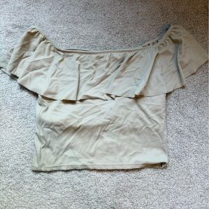 Kortni Jeane Size Medium Beige Swimsuit Top